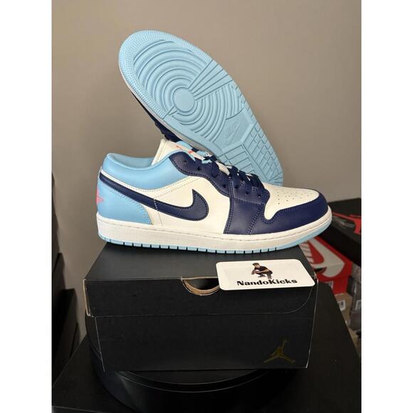 Nike Air Jordan 1 Low Blue Chill Sail 553558-149 Men size 8.5 - Picture 1 of 5